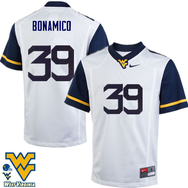 Men #39 Dante Bonamico West Virginia Mountaineers College Football Jerseys-White